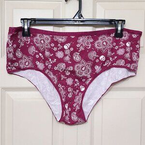 🆕️ Torrid Burgundy Skulls Bandana Graphic Cotton Cheeky Panty